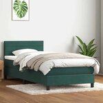 vidaXL Sommier à lattes de lit et matelas vert foncé 90x210 cm velours