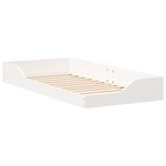 vidaXL Cadre de lit surélevé Blanc 100 x 200 cm Bois massif en pin