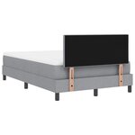 vidaXL Lit boxspring avec matelas Gris clair 120 x 200 cm tissu