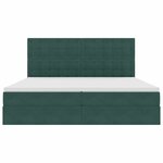 vidaXL Lit de rangement LED avec matelas Vert foncé 200 x 200 cm