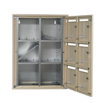 Bloc collectif Leabox  2x3  grade 3  simple face  intérieur  fixation murale   ivoire ral 1015  finition brillante