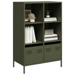 vidaXL Buffet haut vert olive 68x39x103 5 cm acier