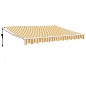 vidaXL Auvent rétractable automatique jaune et blanc 3x2 5 m