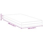 vidaXL Matelas Blanc et Gris 100 x 200 cm Mousse à Mémoire