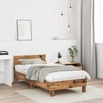 vidaXL Cadre de lit Bois ancien 90 x 190 cm Bois d'ingénierie