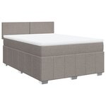 vidaXL Sommier à lattes de lit avec matelas Taupe 140x200 cm Tissu