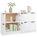 vidaXL Buffets 2 Pièces blanc 60x30x70 cm Bois d'ingénierie