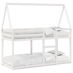 vidaXL Lit superposé sans matelas blanc 90x200 cm bois de pin massif