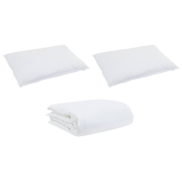 vidaXL Couette avec oreiller 3 Pièces Blanc Bas