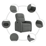 vidaXL Fauteuil inclinable Gris foncé Tissu