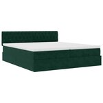 vidaXL Cadre de lit ottoman avec matelas vert foncé 200x200 cm velours