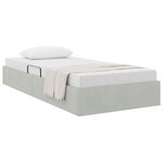 vidaXL Cadre de lit ottoman Gris clair 90 x 190 cm Velours