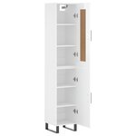 vidaXL Buffet haut Blanc brillant 34 5x34x180 cm Bois d'ingénierie