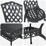vidaXL Ensemble de salle à manger de jardin 5 pièces en aluminium coulé noir