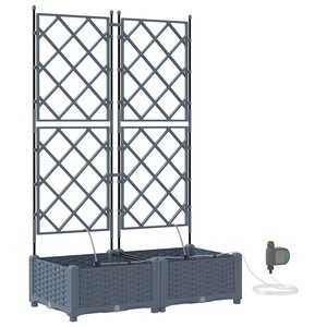 vidaXL Cache-pot de jardin 2 Pièces Gris Clair Acier