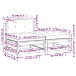 vidaXL Canapé de jardin sans accoudoirs avec coussins et repose-pieds