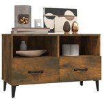 vidaXL Meuble TV Chêne fumé 80x36x50 cm Bois d'ingénierie