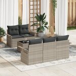 vidaXL Set de Canapés de Jardin 6 Pièces avec Coussins Gris Clair Rotin Synthétique