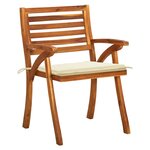 vidaXL Chaises de jardin avec coussins lot de 4 Bois de teck solide