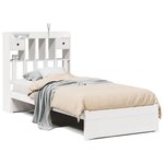 vidaXL Lit bibliothèque sans matelas blanc 75x190cm bois de pin massif