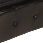 vidaXL Canapé Chesterfield à 2 places Noir Cuir véritable