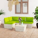 vidaXL Salon de jardin palette 5 Pièces avec coussins bois d'épicéa