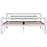 vidaXL Cadre de lit sans matelas blanc et noir métal 140x200 cm