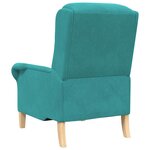 vidaXL fauteuil Turquoise 76 x 94 x 102 cm Velours