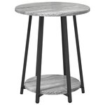 vidaXL Ensemble de tables d'appoint 2 Pièces Gris Sonoma et noir