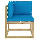 vidaXL Canapés d'angle de jardin 2Pièces et coussins Pin imprégné de vert