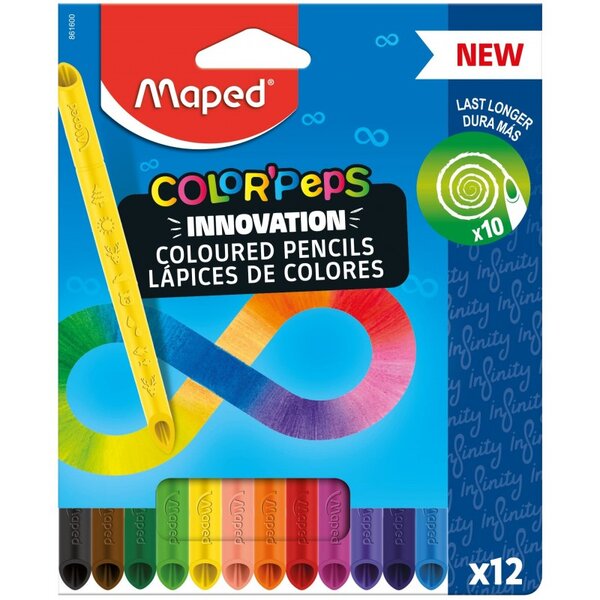 Maped Crayon de couleur COLOR'PEPS INFINITY  pochette de 12