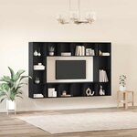 vidaXL Meuble TV 4 Pièces Noir 37 x 37 x 142.5 cm Bois d'ingénierie