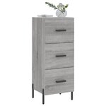vidaXL Buffet Sonoma gris 34 5x34x90 cm Bois d'ingénierie