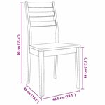 vidaXL Chaises à manger 2 Pièces bois massif naturel caoutchouc