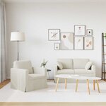 vidaXL Canapé 2 Pièces Crème 138 x 78 x 80 cm Velours