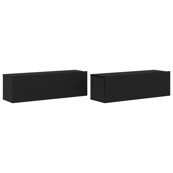 Meubles TV vidaXL 2 Pièces Chêne Noir 100x30x30 cm Bois d'ingénierie