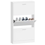 vidaXL Armoire à chaussure Blanc brillant 59x17x108 cm Bois ingénierie