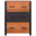 vidaXL Buffet 3 Pièces Marron 110 x 30 x 75 cm Bois d'Acacia Massif