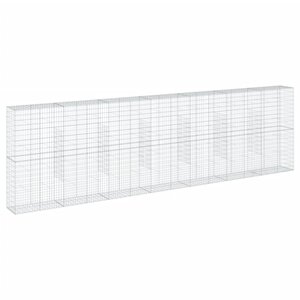 vidaXL Panier gabion avec couvercle 700x50x200 cm fer galvanisé