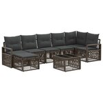 vidaXL Ensemble de canapé de jardin 8 pc Gris polyrotin