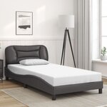vidaXL Cadre de lit avec lumières LED gris 100x200 cm similicuir