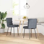 vidaXL Chaises à manger lot de 2 Gris foncé Velours