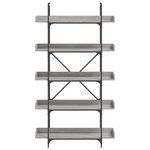 vidaXL Bibliothèque 5 niveaux sonoma gris 100x33x180 5 cm