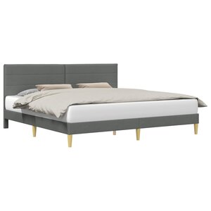 vidaXL Cadre de lit avec tête de lit Gris foncé 180 x 200 cm Tissu