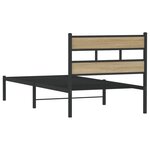 vidaXL Cadre de lit en métal sans matelas chêne sonoma 100x190 cm