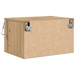 Cabinet de chevet vidaXL avec LED en chêne artisanal 50x36x30 cm