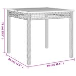 vidaXL Table de jardin noir 80x80x75 cm résine tressée et bois acacia