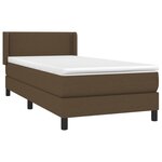 vidaXL Sommier à lattes de lit avec matelas Marron foncé 90x200 cm