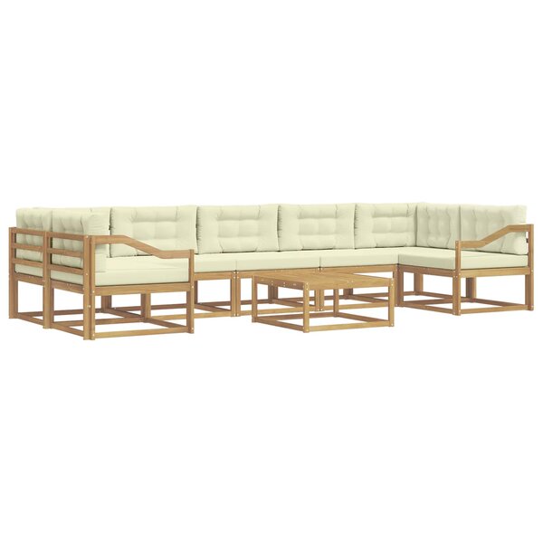 vidaXL Ensemble de canapés d'extérieur 6 pc Blanc et crème