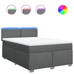 vidaXL Sommier à lattes de lit avec matelas Gris foncé 160x200cm Tissu